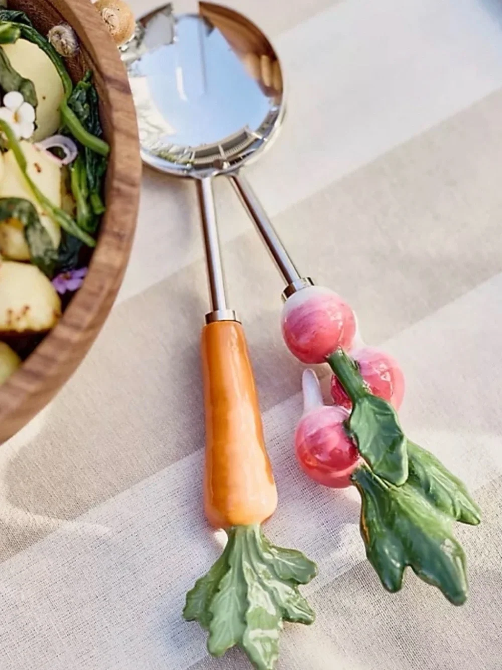 Anthropologie Crudité Serve Set Carrot Turnip Set of 2 Cottagecore Ceramic New